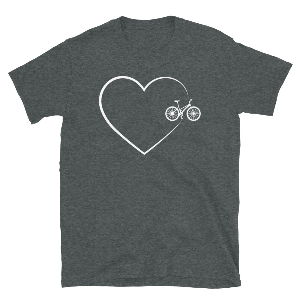 Herz 2 Und Fahrrad - T-Shirt (Unisex) fahrrad Dark Heather