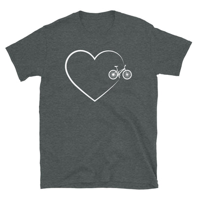 Herz 2 Und Fahrrad - T-Shirt (Unisex) fahrrad Dark Heather