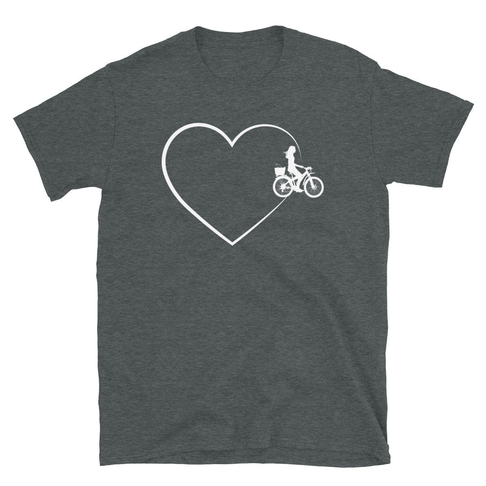 Herz 2 Und Radfahren - T-Shirt (Unisex) fahrrad Dark Heather