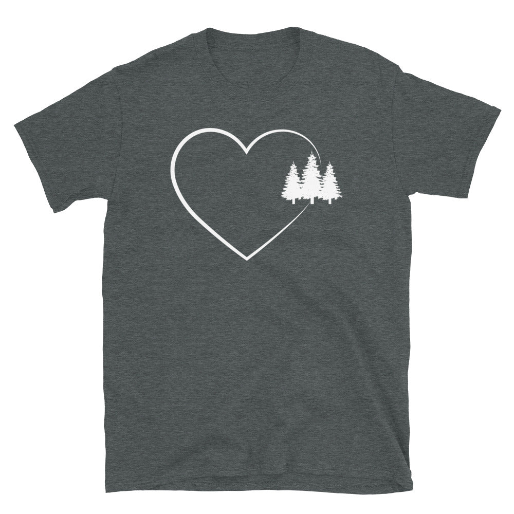 Herz 2 Und Bäume - T-Shirt (Unisex) camping Dark Heather