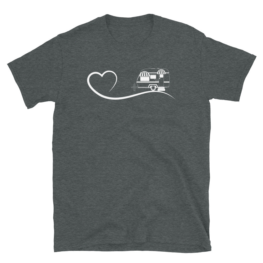 Herz Und Camping - T-Shirt (Unisex) camping Dark Heather