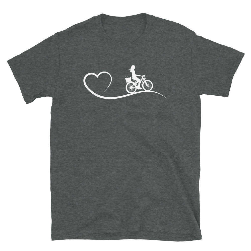 Herz Und Radfahren - T-Shirt (Unisex) fahrrad Dark Heather