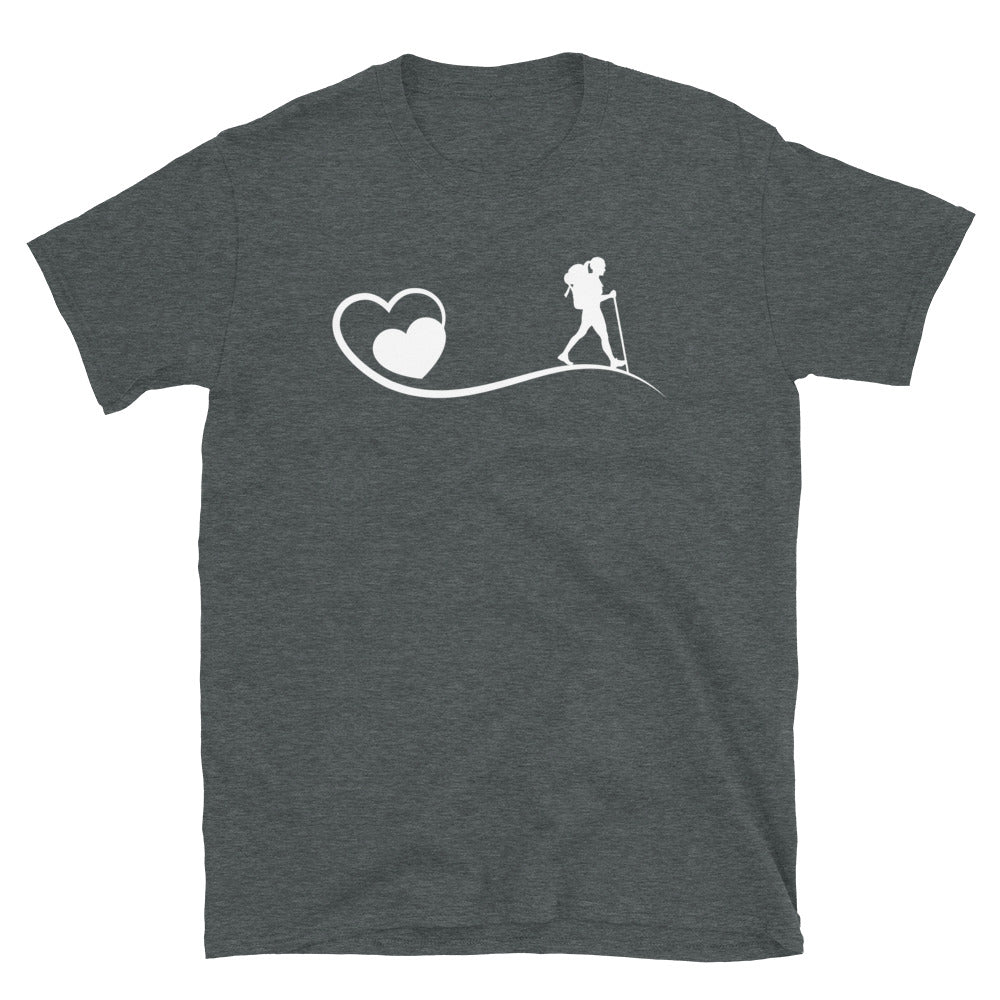 Herz Und Wandern - T-Shirt (Unisex) wandern Dark Heather