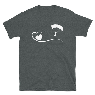 Herz Und Gleitschirmfliegen - T-Shirt (Unisex) berge Dark Heather