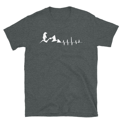 Herzschlag - Bär - Berg - T-Shirt (Unisex) berge Dark Heather