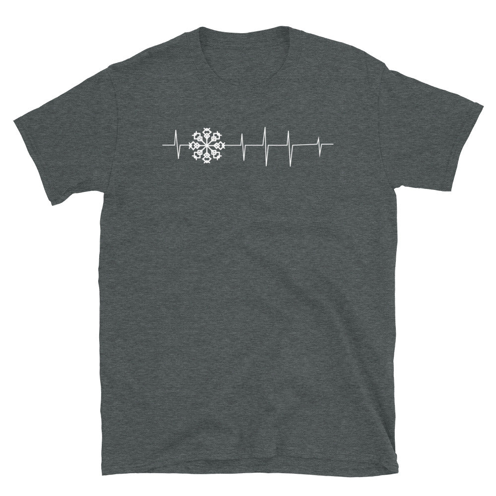 Herzschlag - Schneeflocke - T-Shirt (Unisex) camping Dark Heather