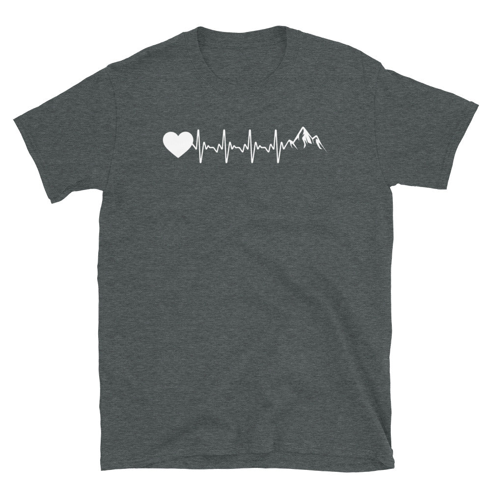 Herzschlag Herz Und Berg - T-Shirt (Unisex) berge Dark Heather