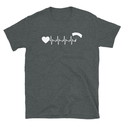 Herzschlag Herz Und Paragleiten - T-Shirt (Unisex) berge Dark Heather