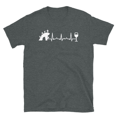 Herzschlagwein Und Klettern - T-Shirt (Unisex) klettern Dark Heather