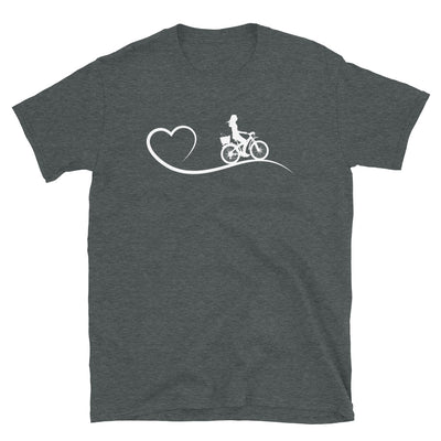 Herz Und Radfahrerin - T-Shirt (Unisex) fahrrad Dark Heather