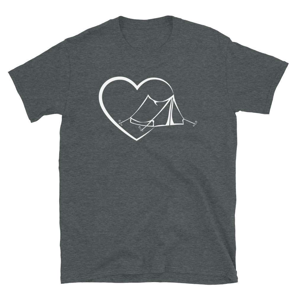 Herz Und Zelt - T-Shirt (Unisex) camping Dark Heather