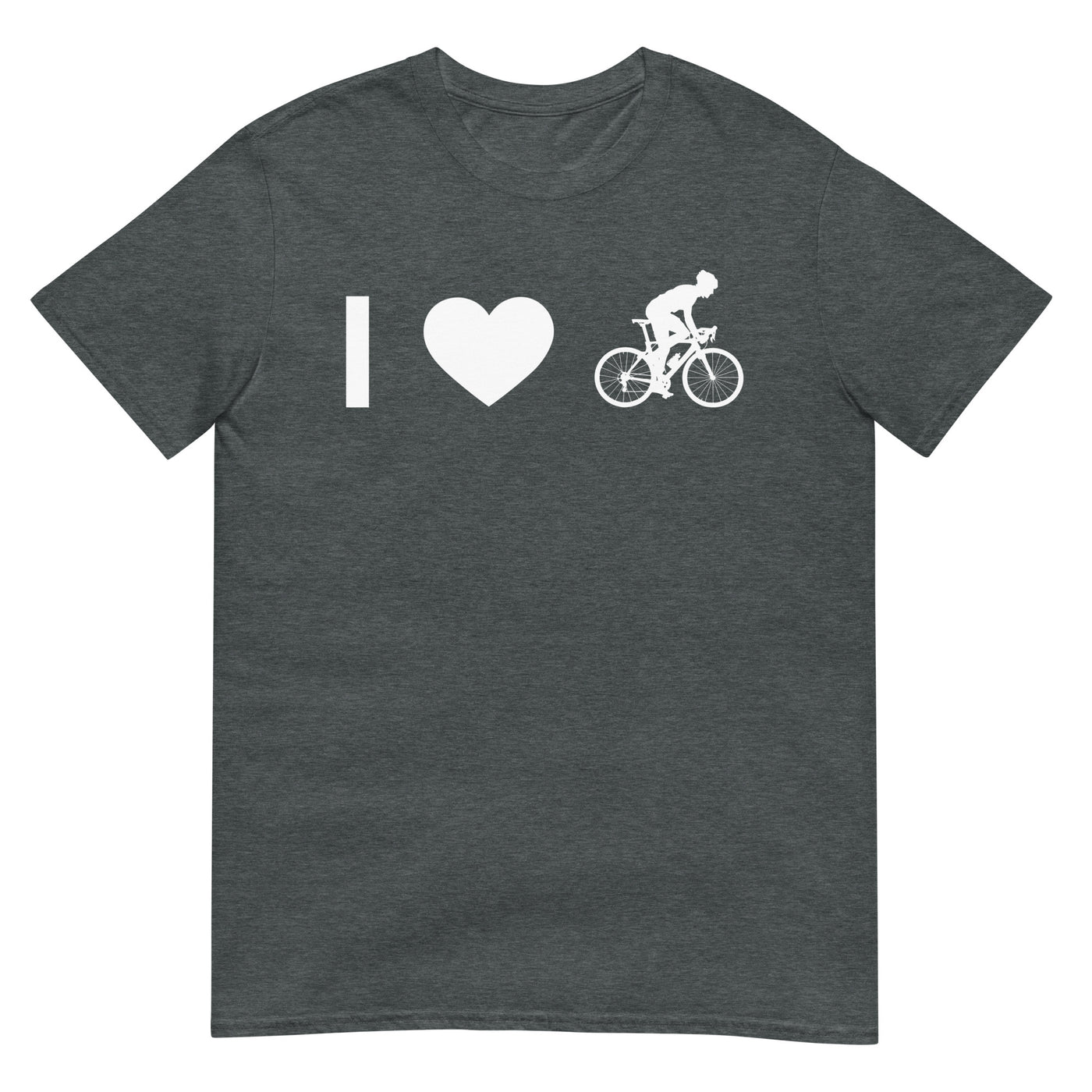 Herz And Mann Beim Radfahren - T-Shirt (Unisex) fahrrad xxx yyy zzz Dark Heather