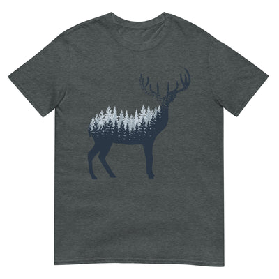 Hirsch Abstrakt - T-Shirt (Unisex) camping wandern xxx yyy zzz Dark Heather