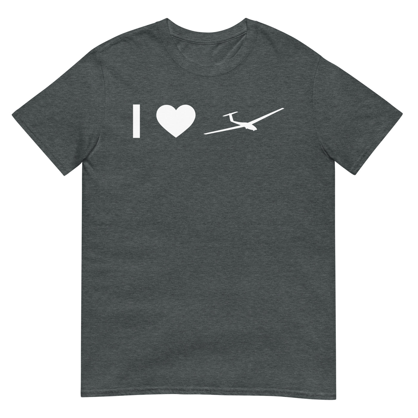 Herz Und Segelflugzeug - T-Shirt (Unisex) berge xxx yyy zzz Dark Heather