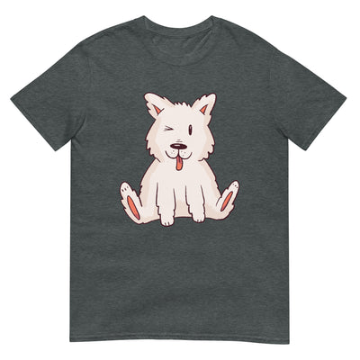 Amerikanischer Eskimohund sitzend und lustig - Herren T-Shirt Other_Niches xxx yyy zzz Dark Heather