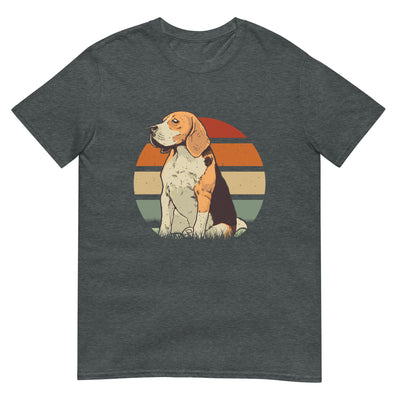 Beagle und Sonnenuntergang - Retro Vintage - Herren T-Shirt Other_Niches xxx yyy zzz Dark Heather