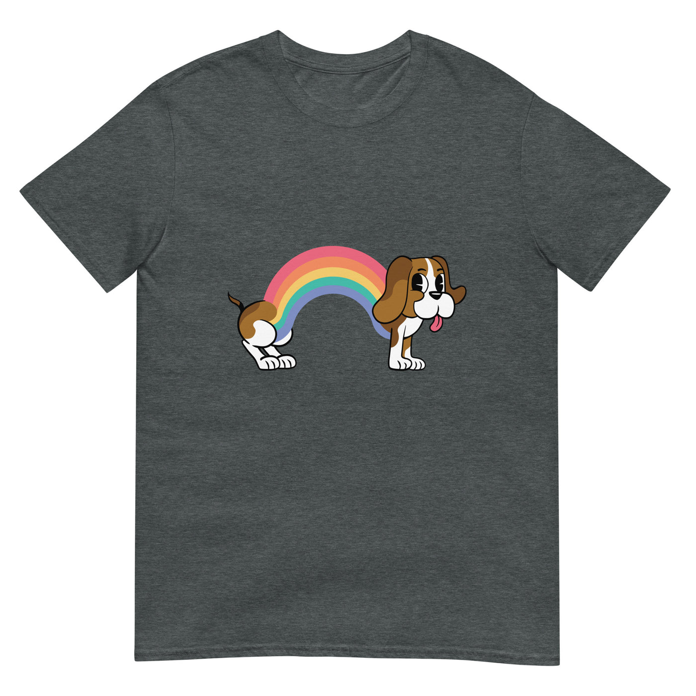 Beagle Hund mit Regenbogenkörper - Herren T-Shirt Other_Niches xxx yyy zzz Dark Heather