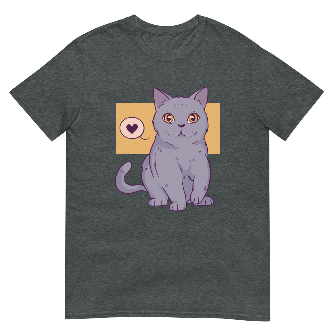 Britisch Kurzhaar Katze mit liebevollen Augen - Cartoon - Herren T-Shirt Other_Niches xxx yyy zzz Dark Heather