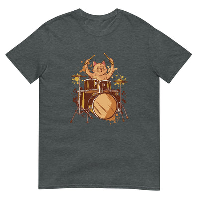 Katze spielt Schlagzeug und ist Schlagzeuger - Herren T-Shirt Other_Niches xxx yyy zzz Dark Heather