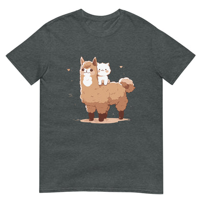 Katze reitet auf dem Rücken eines freundlichen Lamas - Cartoon - Herren T-Shirt Other_Niches xxx yyy zzz Dark Heather