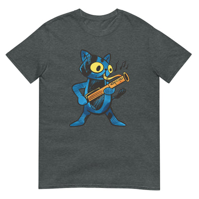 Katze mit Fagott spielt Musik - Lustig - Herren T-Shirt Other_Niches xxx yyy zzz Dark Heather
