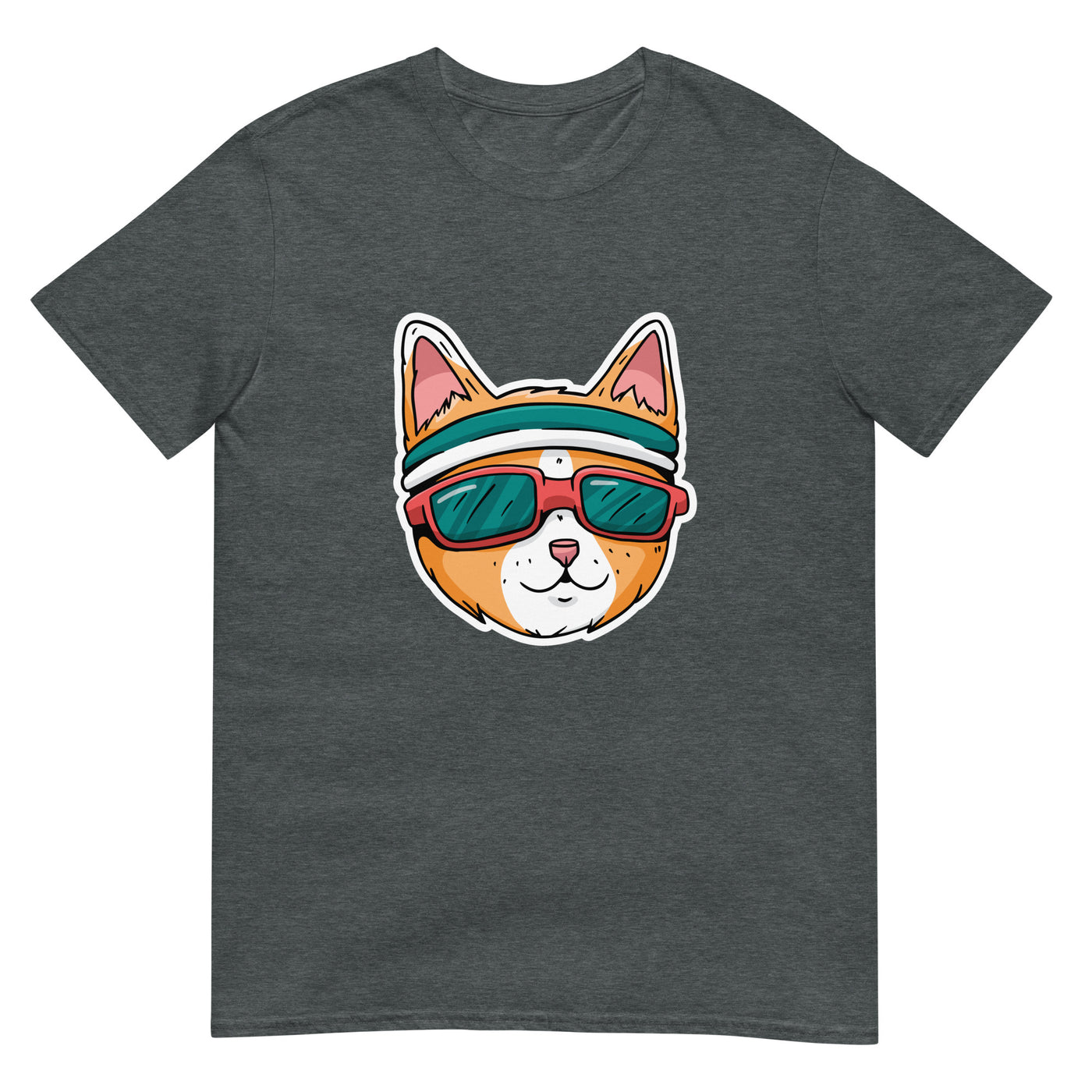 Katze mit Sonnenbrille und Band - Laufend - Herren T-Shirt Other_Niches xxx yyy zzz Dark Heather