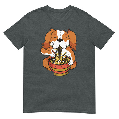 Cavalier Hund isst Ramen - Herren T-Shirt Other_Niches xxx yyy zzz Dark Heather