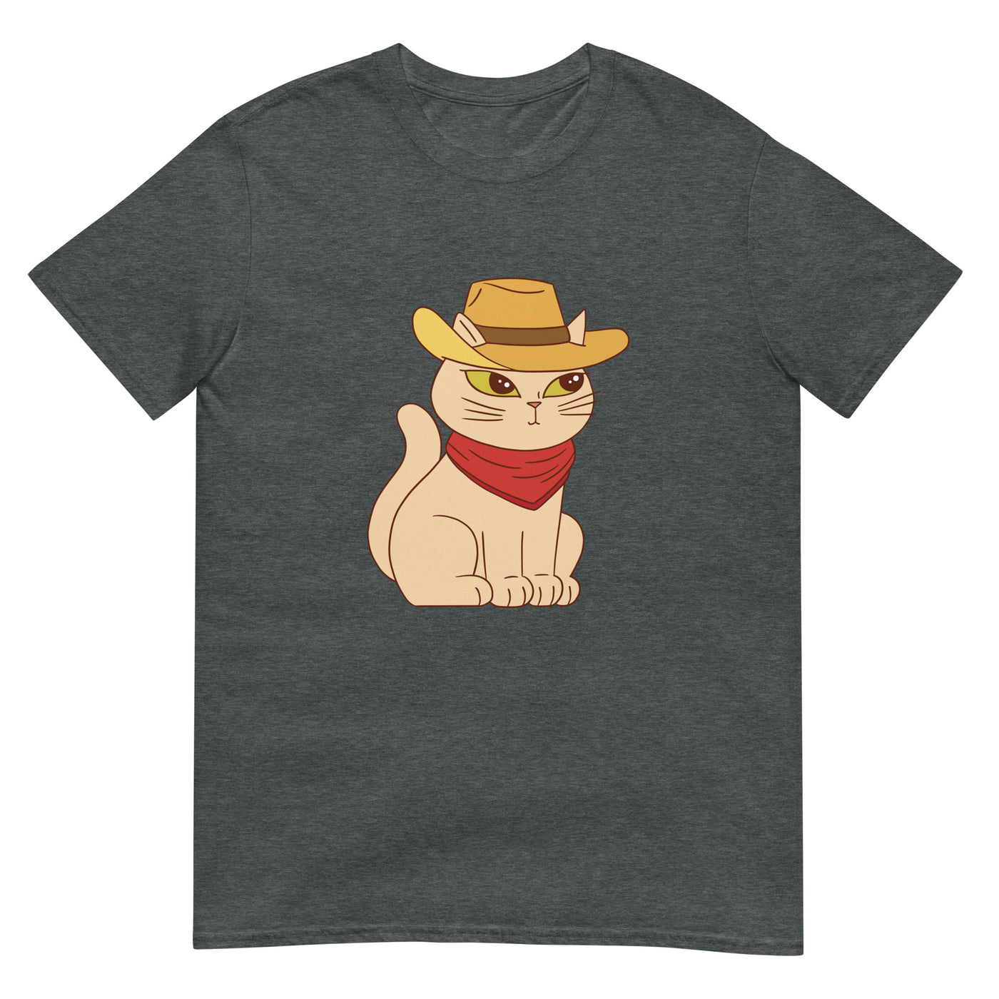 Cowboy-Katze mit Hut und Bandana - Herren T-Shirt Other_Niches xxx yyy zzz Dark Heather