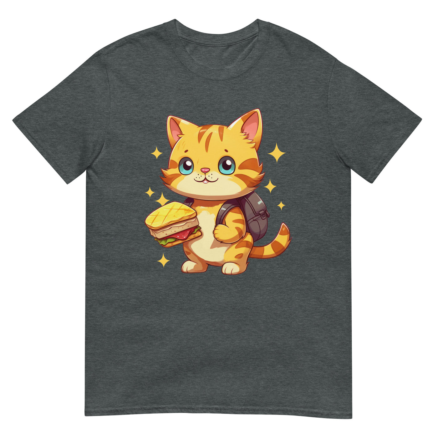 Katze isst Sandwich und sieht süß und wunderschön aus - Herren T-Shirt Other_Niches xxx yyy zzz Dark Heather