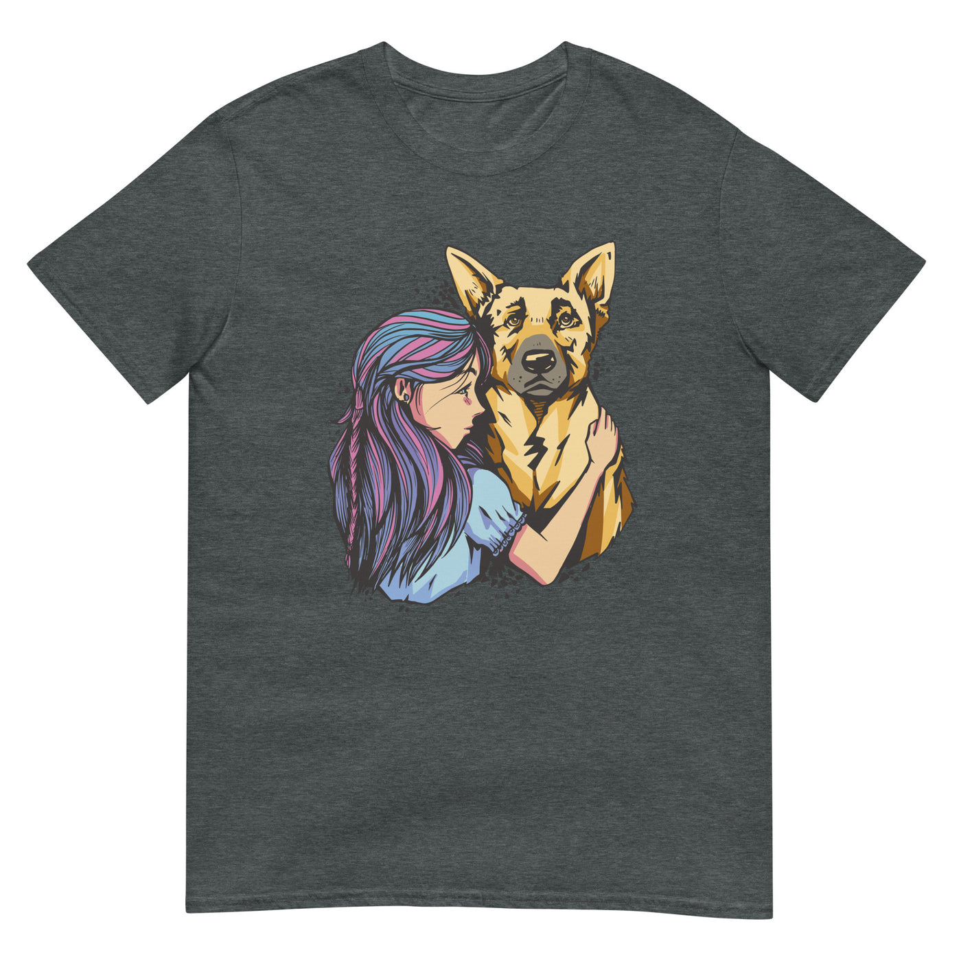 Hund und Mädchen - Dramatisch - Herren T-Shirt Other_Niches xxx yyy zzz Dark Heather