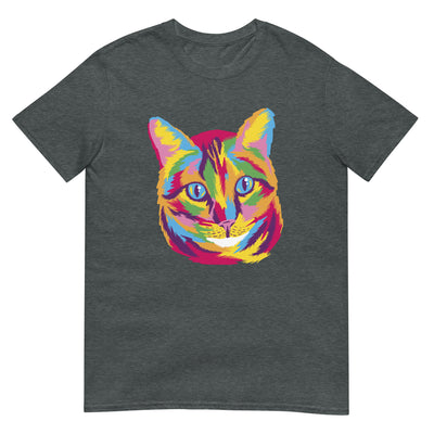 Gesicht einer bunten Katze - Porträt - Herren T-Shirt Other_Niches xxx yyy zzz Dark Heather