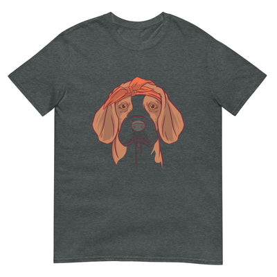 Gesicht eines Beagles mit Bandana - Porträt - Herren T-Shirt Other_Niches xxx yyy zzz Dark Heather