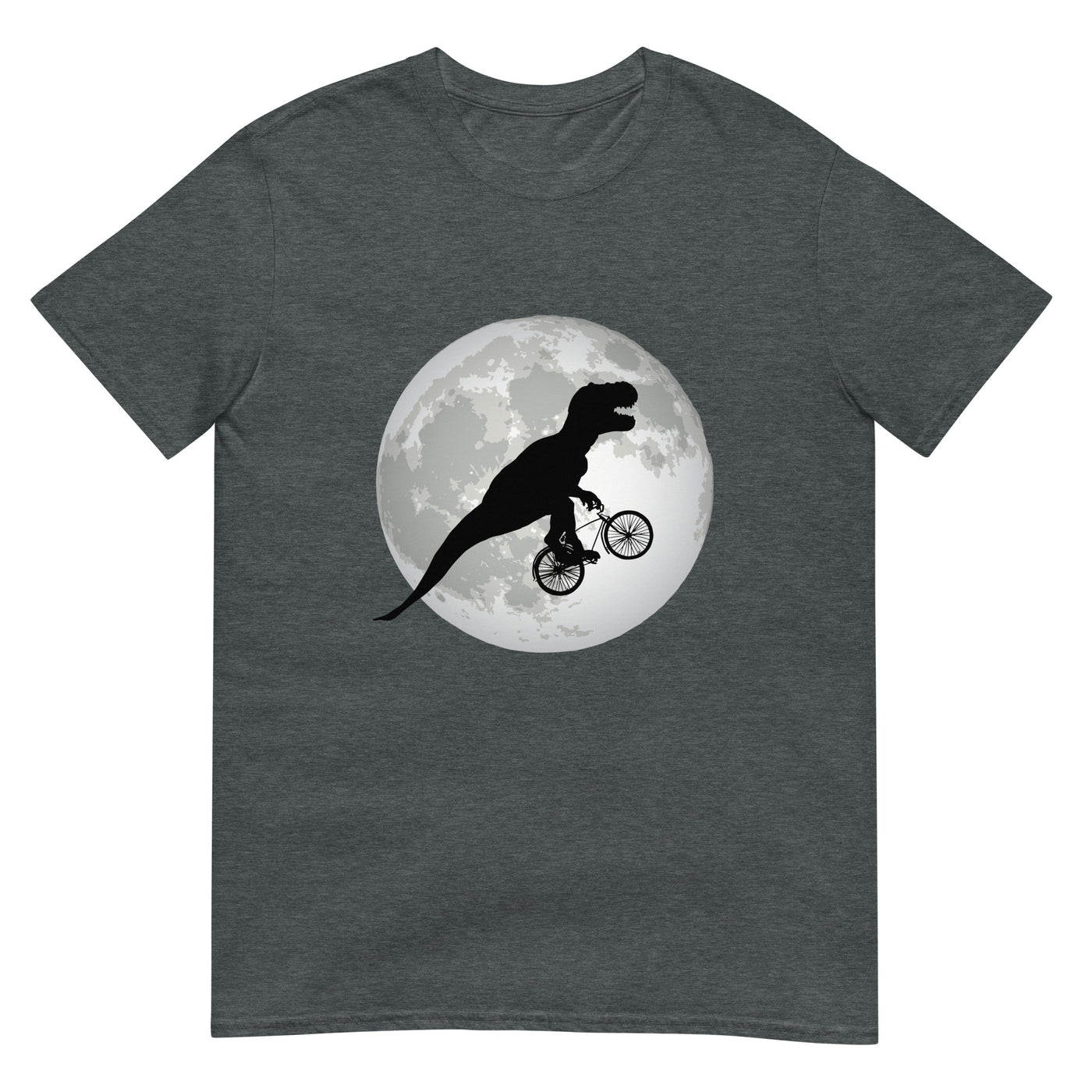 Fliegender T-Rex auf Mountainbike - Mond - Herren T-Shirt Other_Niches xxx yyy zzz Dark Heather