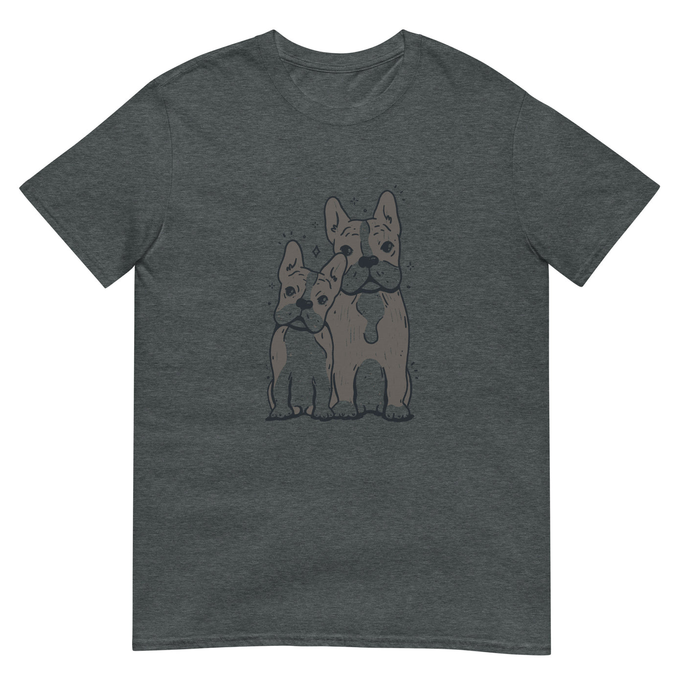 Französische Bulldoggen in Duo-Ton-Illustration - Herren T-Shirt Other_Niches xxx yyy zzz Dark Heather