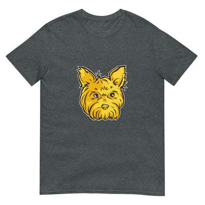 Goldener Yorkshire Terrier Kopfillustration - Porträtgesicht - Herren T-Shirt Other_Niches xxx yyy zzz Dark Heather