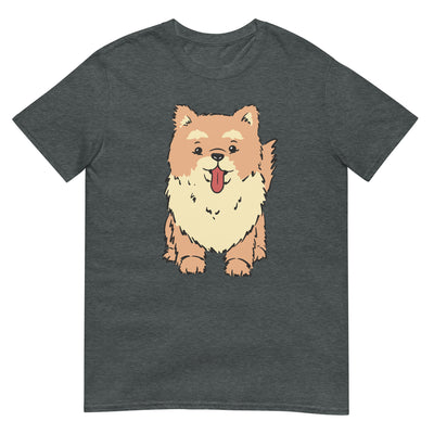 Glücklicher Pomeranian Hund - Herren T-Shirt Other_Niches xxx yyy zzz Dark Heather