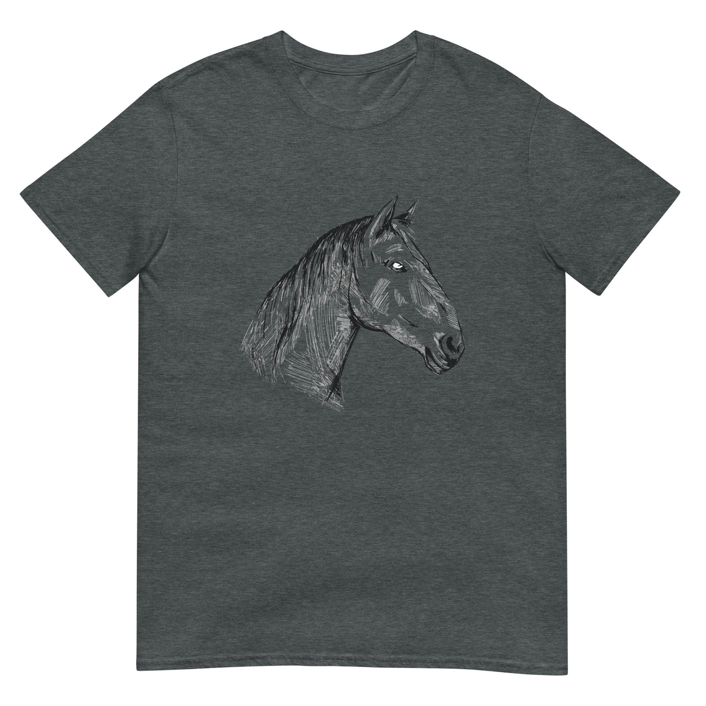 Pferdezeichnung eines Pferdekopfes - Porträt - Herren T-Shirt Other_Niches xxx yyy zzz Dark Heather