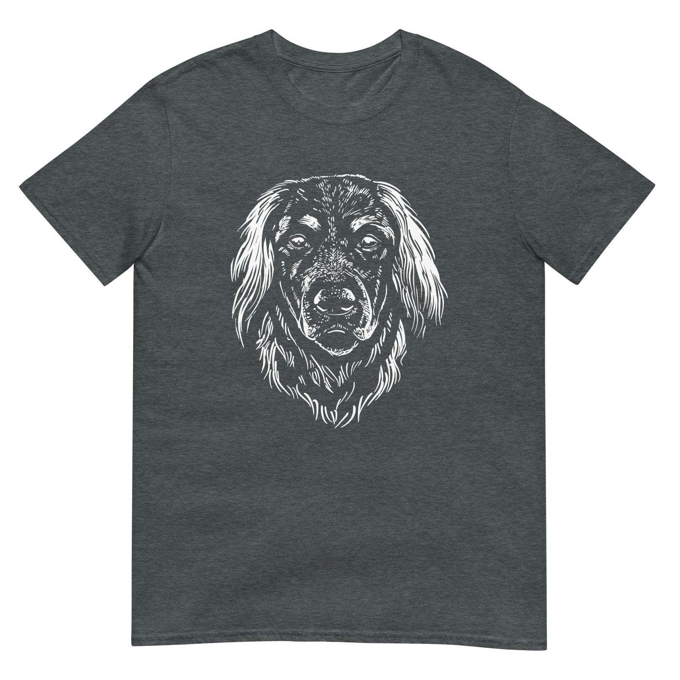 Hovawart Kopf Hund - Monochrome Fotografie des Hundegesichtsporträts - Herren T-Shirt Other_Niches xxx yyy zzz Dark Heather