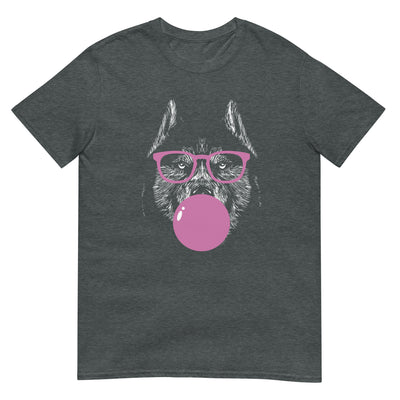 Husky mit pinker Brille und Kaugummiblase - Herren T-Shirt Other_Niches xxx yyy zzz Dark Heather