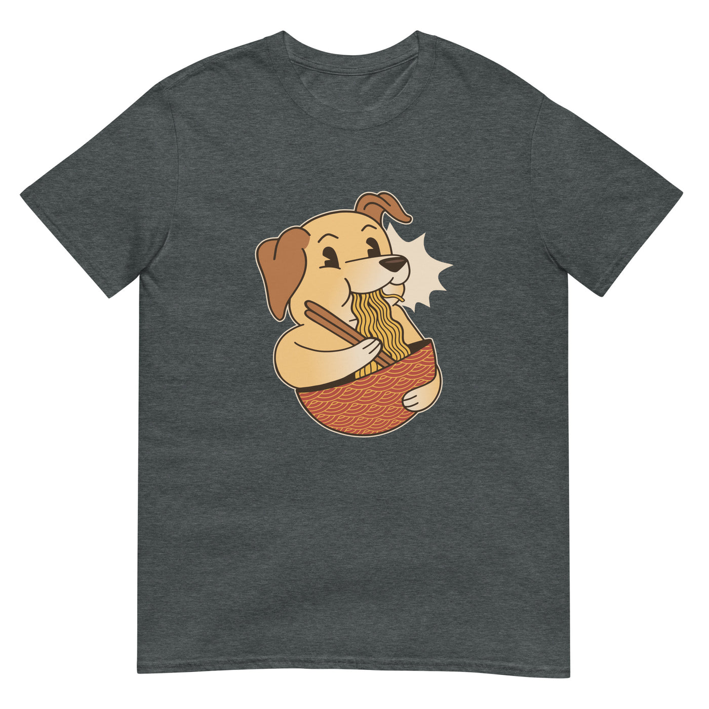 Labrador Hund isst Ramen - Cartoon - Herren T-Shirt Other_Niches xxx yyy zzz Dark Heather