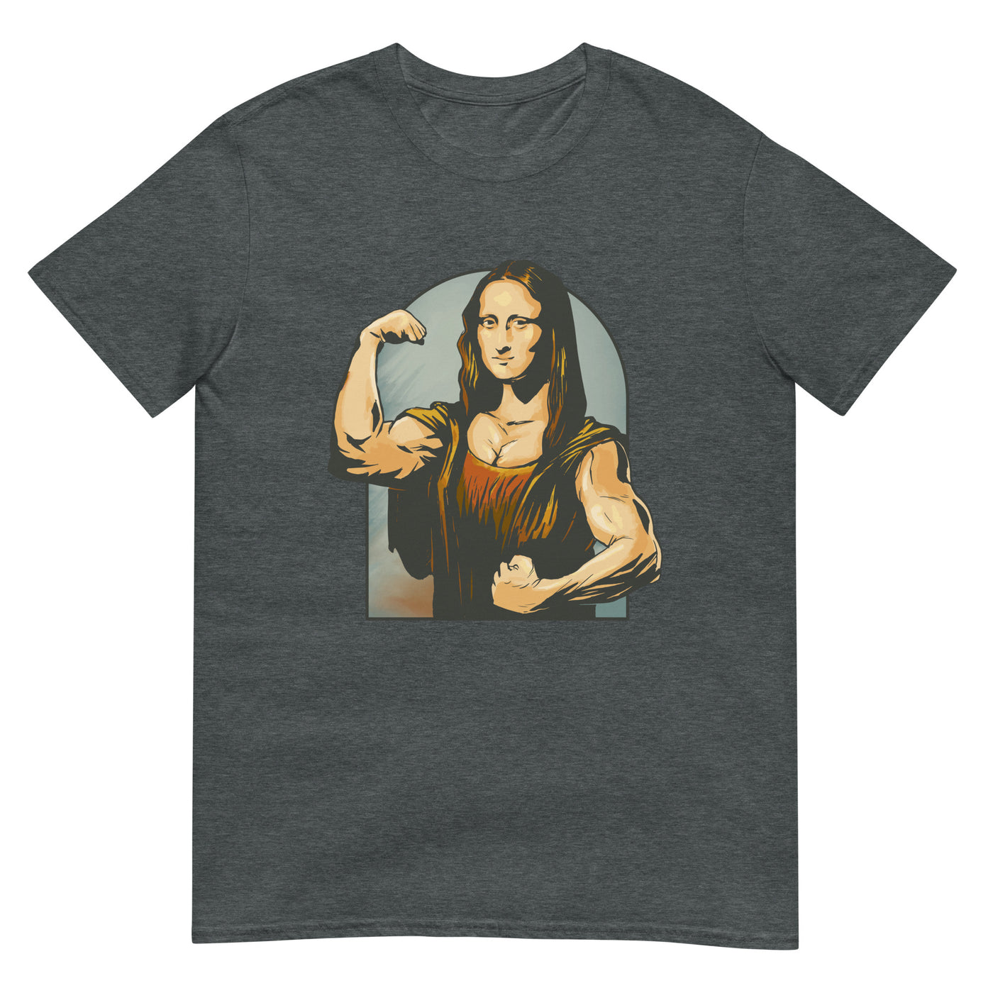 Mona Lisa mit Muskeln - Bodybuilding Fitness - Herren T-Shirt Other_Niches xxx yyy zzz Dark Heather