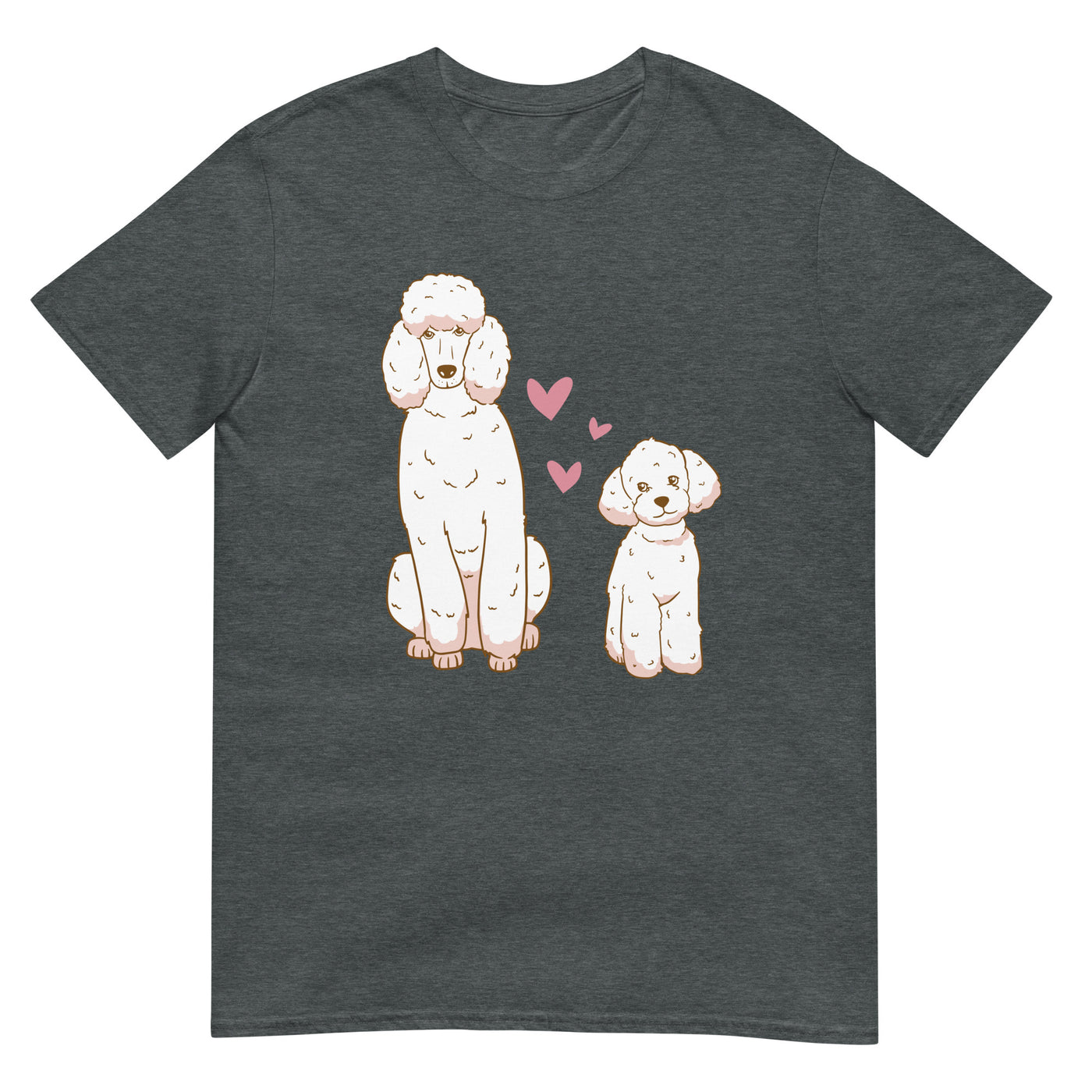 Pudel Hund und Mops mit Herzen - Herren T-Shirt Other_Niches xxx yyy zzz Dark Heather