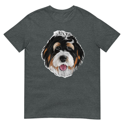 Realistisches Hundegesicht eines süßen und alten Hundes - Herren T-Shirt Other_Niches xxx yyy zzz Dark Heather
