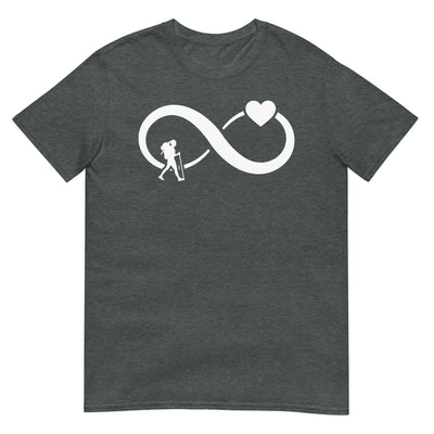 Infinity Heart and Hiking 1 - T-Shirt (Unisex) wandern xxx yyy zzz Dark Heather