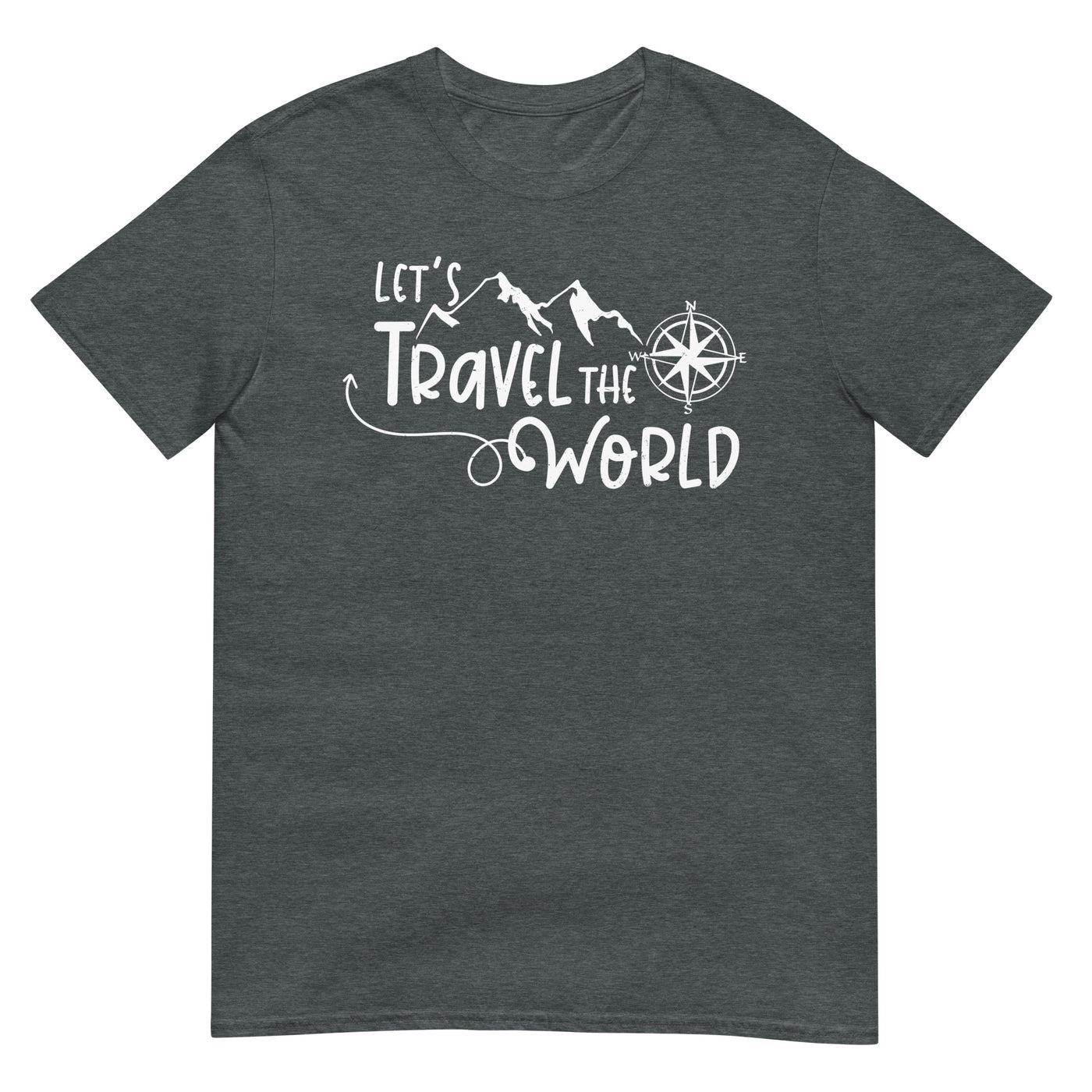 Lets travel the world - T-Shirt (Unisex) camping wandern xxx yyy zzz Dark Heather