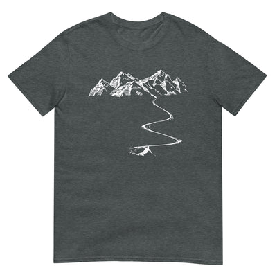 Berge - Kurve Linie - Skifahren - T-Shirt (Unisex) klettern ski xxx yyy zzz Dark Heather