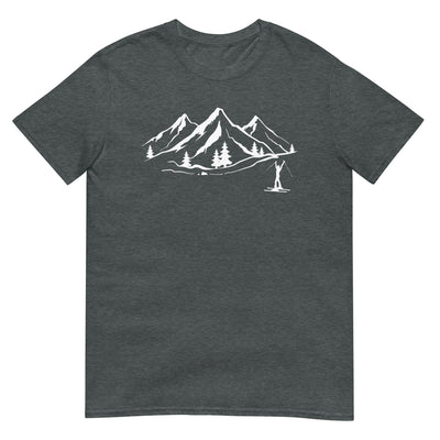 Berge 1 und Skifahren - T-Shirt (Unisex) klettern ski xxx yyy zzz Dark Heather