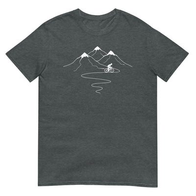 Berge Trail Kurves und Radfahren - T-Shirt (Unisex) fahrrad xxx yyy zzz Dark Heather