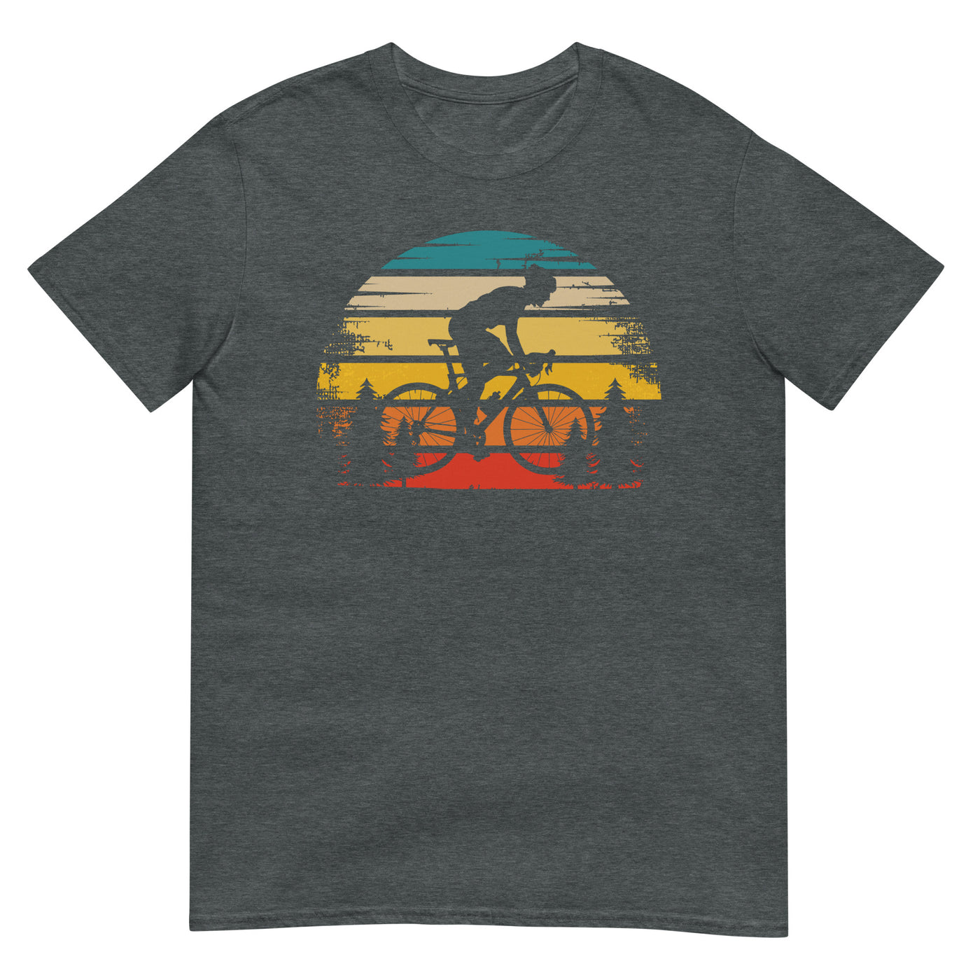 Retro Sonne und Radfahren - T-Shirt (Unisex) fahrrad xxx yyy zzz Dark Heather