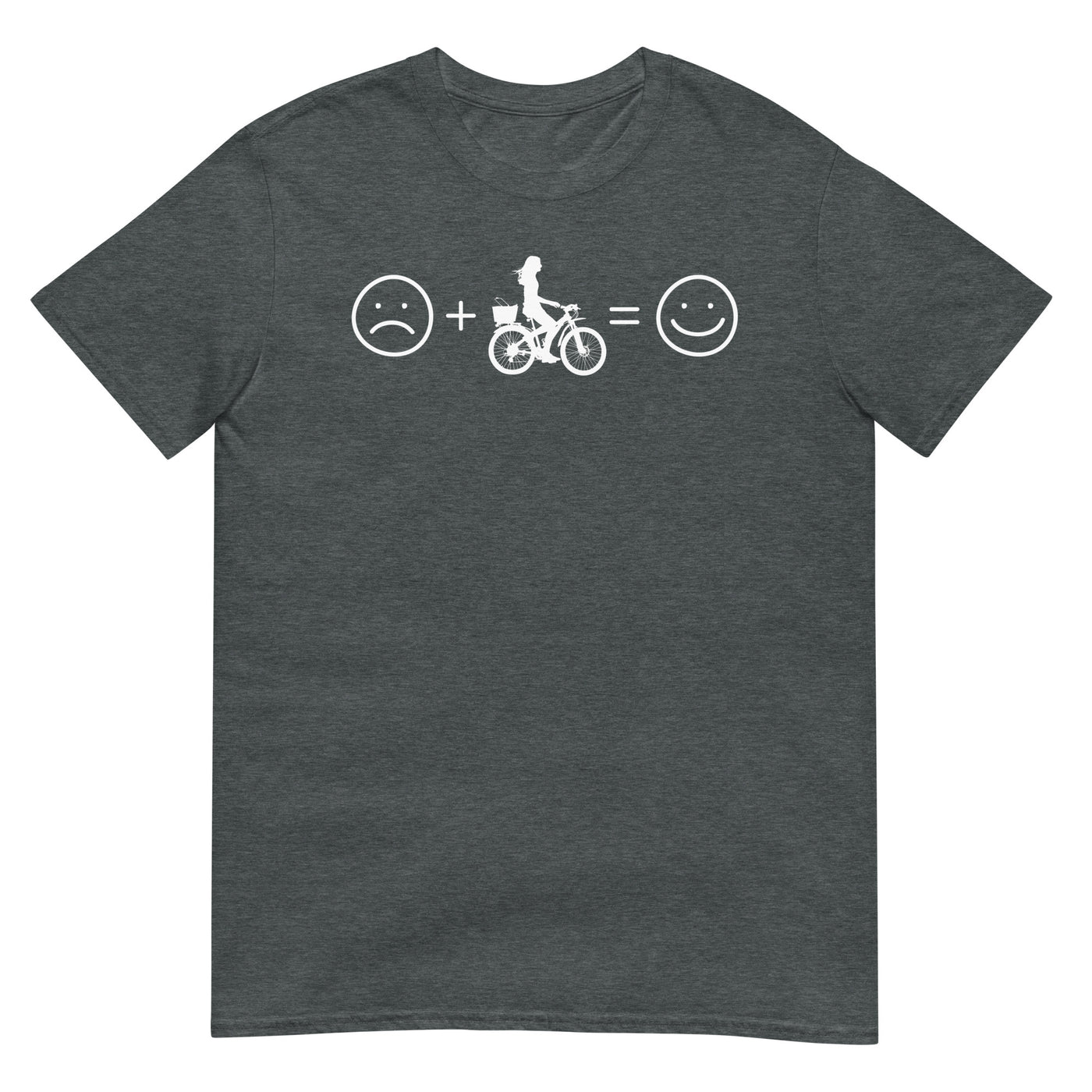 Lächelndes Gesicht und Radfahren - T-Shirt (Unisex) fahrrad xxx yyy zzz Dark Heather